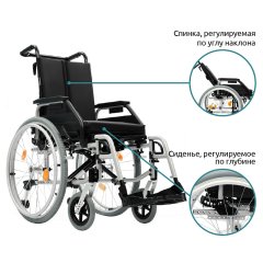 Прокат инвалидной коляски Ortonica Recline 300 с регулировкой угла наклона спинки